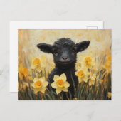 ブラックラムとイエローダッフェ絵を描ルス ポストカード (正面/裏面)