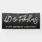 ブラックラメカラーブロック 40歳の誕生日おめでとう 横断幕 (横)