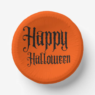 ブラックラメハッピーハロウィン ペーパーボウル