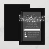 ブラックラモダンイとストリエレガントングライトRSVPカード 出欠カード (正面/裏面)