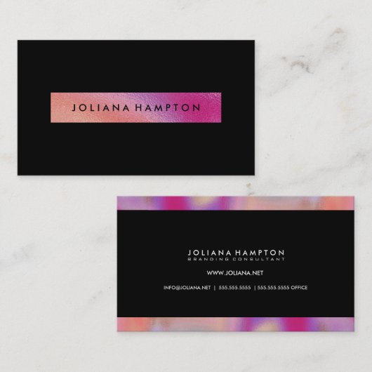 ブラックラモダンクセ虹のホログラフィックフォイル  名刺 (正面/裏面)