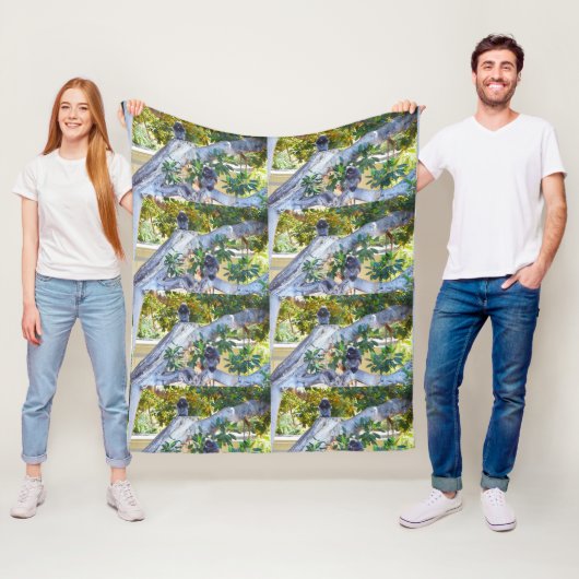 ブラックラングー食べモンキーズフリースブランケット フリースブランケット (インサイチュ)