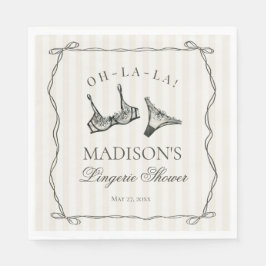 ブラックランジェリーシャワーバチェロレッテテーブルデコ スタンダードランチョンナプキン