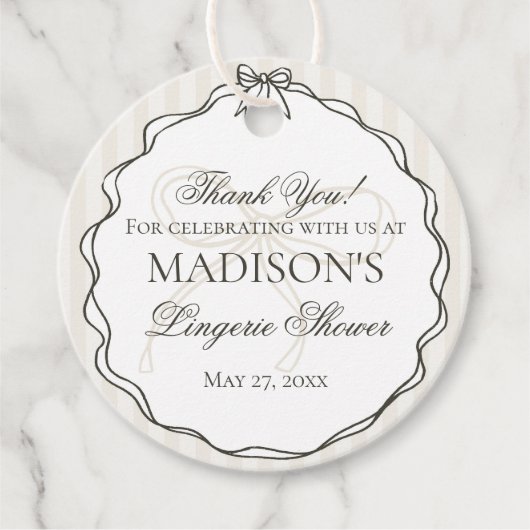 ブラックランジェリーシャワーバチェロレッテブライダル フェイバータグ (正面)