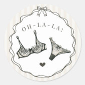 ブラックランジェリーシャワー ブライズメイドパーティー封筒 ラウンドシール (正面)