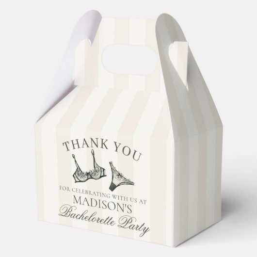 ブラックランジェリーシャワー ブライズメイドパーティー ガブル フェイバーボックス (正面)