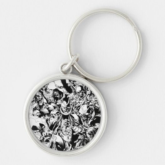 ブラックランタン隊 – 白黒 キーホルダー (正面)