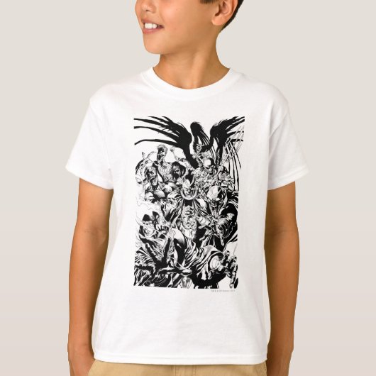 ブラックランタン隊 – 白黒 Tシャツ (正面)