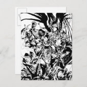 ブラックランタン・コープ - 黒と白 ポストカード (正面/裏面)