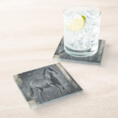 ブラックランニングシズスタリオン ガラスコースター (アングル)