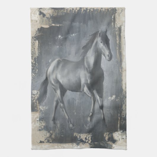 ブラックランニングシズスタリオン キッチンタオル (縦)