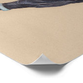 ブラックランニングズグレイハウンドドッグアートプリント ポスター (角)