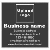 ブラックラージスクエアビニールステッカーにビジネスブランド シール (正面)