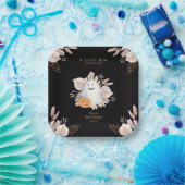 ブラックリエレガントトルブボホ幽霊ベビーシャワー ペーパープレート (パーティー)