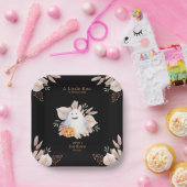 ブラックリエレガントトルブボホ幽霊ベビーシャワー ペーパープレート (パーティー)