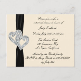 ブラックリエレガントボンリハーサルディナー招待状 招待状