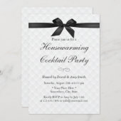 ブラックリエレガントボン引っ越し祝いパーティーカクテルパーティー 招待状 (正面/裏面)