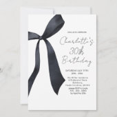 ブラックリエレガントボン30歳の誕生日 招待状 (正面)
