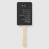 ブラックリシンプルネンブラックスクリプ結婚トのハンドファン ハンドファン (裏面)