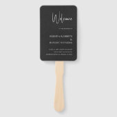 ブラックリシンプルネンブラックスクリプ結婚トのハンドファン ハンドファン (正面)