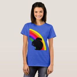 ブラックリスカラフルトシルエットレインボーレンズ Tシャツ
