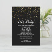 ブラックリタイアのパーティー金ゴールド紙吹雪について 招待状 (スタンド正面)