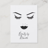 ブラックリップメイクアップ顔眉毛リップグラム美しい 名刺 (正面)