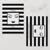 ブラックリップメイクアップ顔眉毛リップグラム美しい 名刺 (正面/裏面)