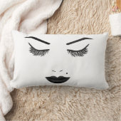 ブラックリップ美しいメイクアップ顔ラッシュ&眉毛 ランバークッション (ブランケット)