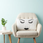 ブラックリップ美しいメイクアップ顔ラッシュ&眉毛 ランバークッション (椅子)