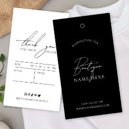 ブラックリテールラベルミニマル服価格ラベル