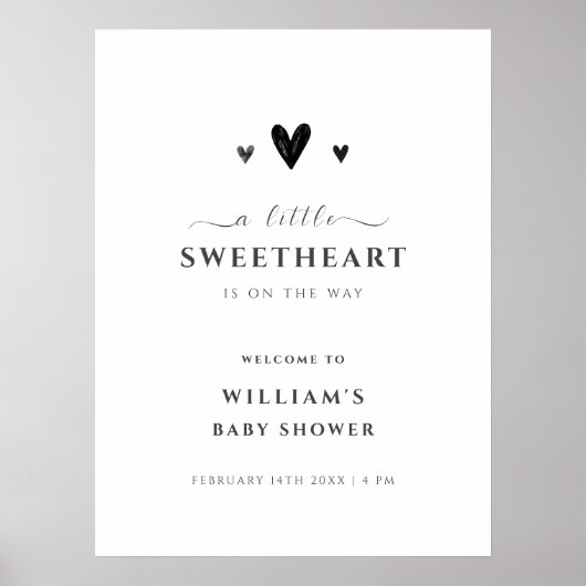 ブラックリトルスウィートウェルカムベビーシャワー ポスター (正面)
