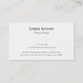 ブラックリネンテクスチャナチュラルスパセラピスト 名刺 (裏面)