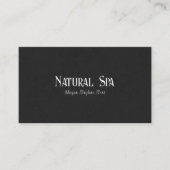 ブラックリネンテクスチャナチュラルスパセラピスト 名刺 (正面)