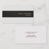 ブラックリネンルッシンプルクモダンストライププロフェッショナル 名刺 (正面/裏面)