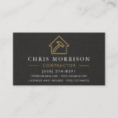 ブラックリネン建築建設カード 名刺 (正面)