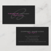 ブラックリネンBurlapテクスチャビューティシアンカード 名刺 (正面/裏面)