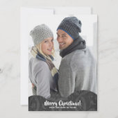 ブラックリネンFiligreeフォトクリスマスホリデーカード シーズンカード (正面)