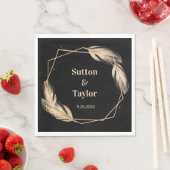 ブラックリハーサルディナーの黄金の羽 スタンダードランチョンナプキン (インサイチュ)