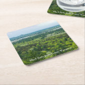 ブラックリバー州森の空中表示 スクエアペーパーコースター (アングル)