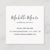 ブラックリフェイクネンのミニマルエレガントプロフェッショナル スクエア名刺 (裏面)