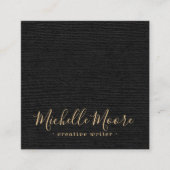 ブラックリフェイクネンのミニマルエレガントプロフェッショナル スクエア名刺 (正面)