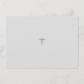 ブラックリボンのコケティーな看護師卒業お礼カード エンクロージャーカード (裏面)