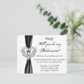 ブラックリボンシルバースワンスブリーズメイドカード 招待状 (スタンド正面)