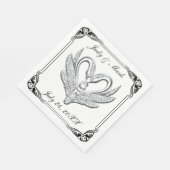 ブラックリボンシルバースワンズ紙ナプキンズ スタンダードランチョンナプキン (角)