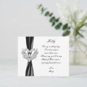 ブラックリボンシルバースワンズ メイドオブオナーカード 招待状 (スタンド正面)