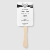 ブラックリボンシルバースワン結婚式 プログラムファン ハンドファン (正面)