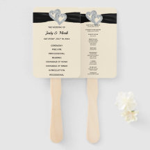 ブラックリボンダイヤモンドハート結婚式 プログラムファン