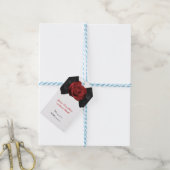 ブラックリボンボウ&レッドローズエレガントカスタム支持 ギフトタグ (より糸付き)