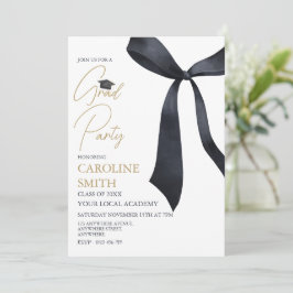 ブラックリボン卒業パーティー招待状 招待状